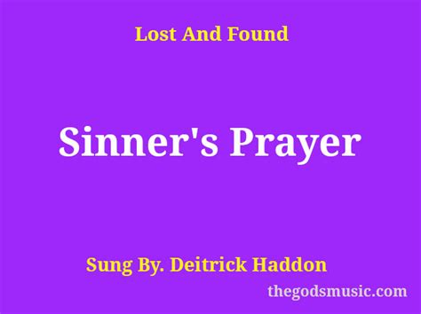 Sinner’s Prayer Song Lyrics