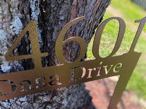 Personalized Address Yard Sign Address Yard Stake Metal Etsy