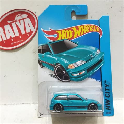 Jual Mainan Mobil Hot Wheels HONDA CIVIC EF Nova Hijau Toska JDM Car S Bukan LBWK