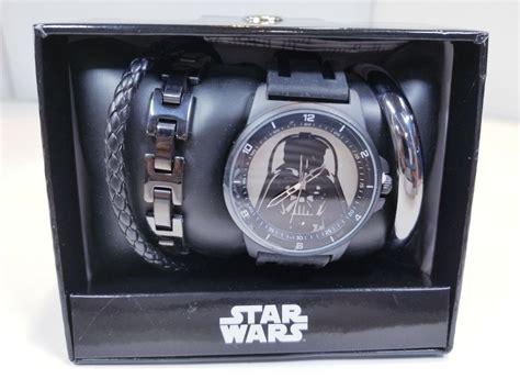 Accutime Star Wars Black Silicone Darth Vaders Mm Watch Bracelet Set