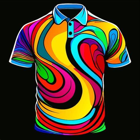 Desenho De Camiseta De Polo Colorida Vetor Premium