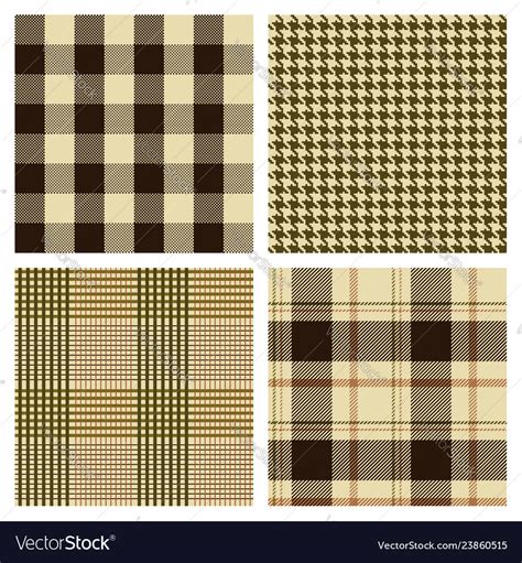 Seamless Brown Checked Patterns Royalty Free Vector Image