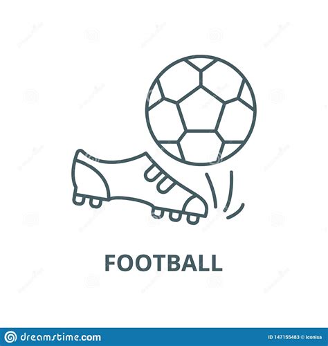 Pictogram Van De Voetbal Het Vectorlijn Lineair Concept