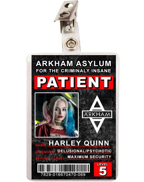 Arkham Asylum Patient Harley Quinn Id Badge Funky Toys