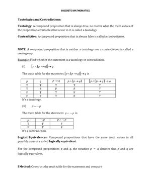 Dm Unit L Lecture Notes For Discrete Mathematics Discrete