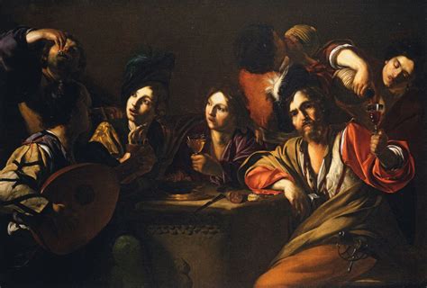 Bartolomeo Manfredi A Drinking And Musical Party