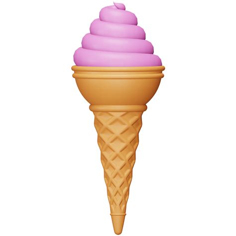 Strawberry Ice Cream Cone 3d Rendering Isometric Icon 16326170 Png