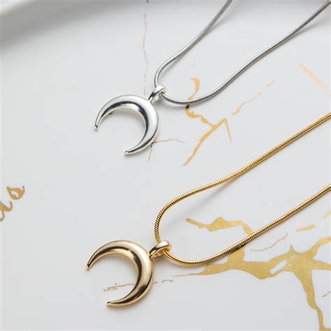 Collares De Cadena De Serpiente Con Colgante De Luna Y Estrella Para