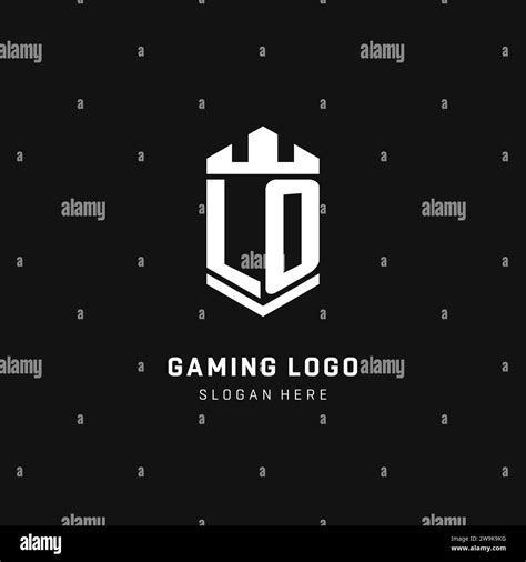 Lo Monogram Logo Initial With Crown And Shield Guard Shape Style Vector