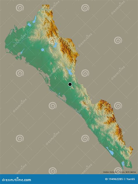 Sinaloa, State of Mexico, on Solid. Relief Stock Illustration