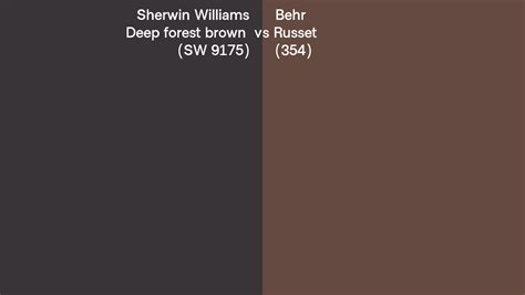 Sherwin Williams Deep Forest Brown Sw 9175 Vs Behr Russet 354 Side