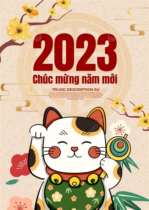 Lucky Cat Apricot Blossom Flower Plant 2023 Vietnamese New Year Cat