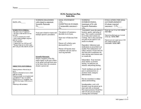 Nursing Care Plan For Acute Pain