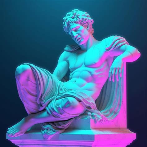 Ilustración de la estatua griega de onda de vapor Foto Premium