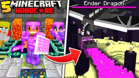 First Time Defeating The Ender Dragon In Minecraft Hardcore Youtube