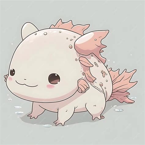 Premium Ai Image Kawaii Axolotl Anime Art Style