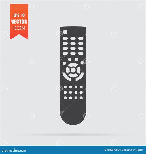 Icono De Control Remoto En Estilo Plano Aislado En Fondo Gris