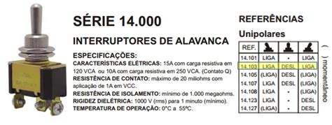 CHAVE ALAVANCA UNIPOLAR 3P 3T 15A 14103 Cinestec