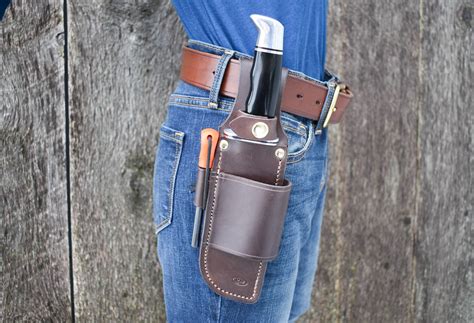 Bushcraft Knife Sheath, Leather Knife Sheath, Horizontal carry sheath – gwleathercraft