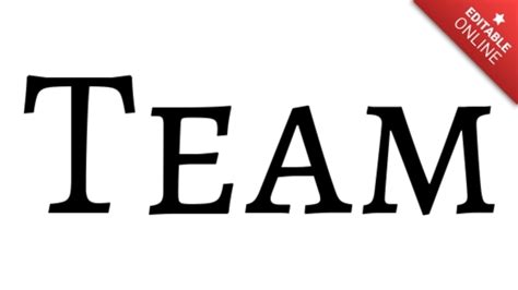 Team Nero Minimalista Con Caratteri Serif Su Sfondo Bianco