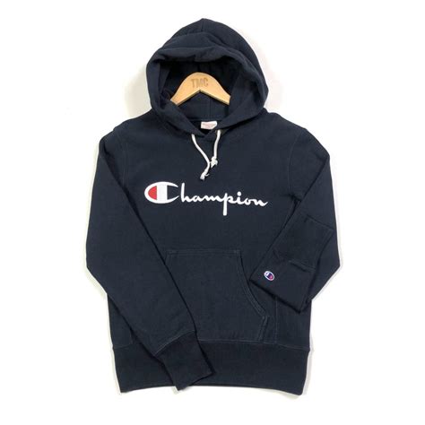 Champion Reverse Weave Spell Out Hoodie Navy Xs Tmc Vintage