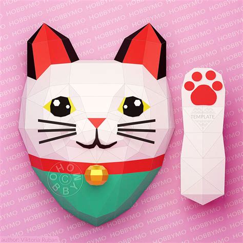 Paper Maneki Neko 3d Papercraft Pdf Template Hobbymo