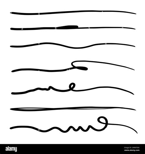 Vector Collection Of Hand Drawn Lines Brush Lines Brush Strokes