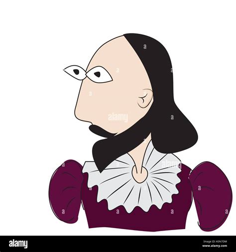 Vector Illustration Of William Shakespeare British Writer Stock Vector