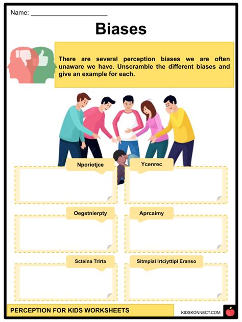 Perception Worksheets Perception Bias Factors That Influence