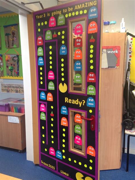 Pacman Themed Classroom Door Display For The New Class Classroom Door Displays Classroom Door