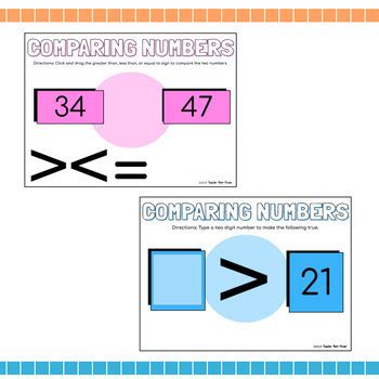 Digital Comparing Two Digit Numbers Greater Than Less Than Equal To