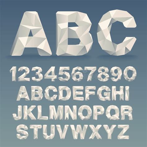 Low Poly Alphabet Font Vector Illustration Stock Illustrations