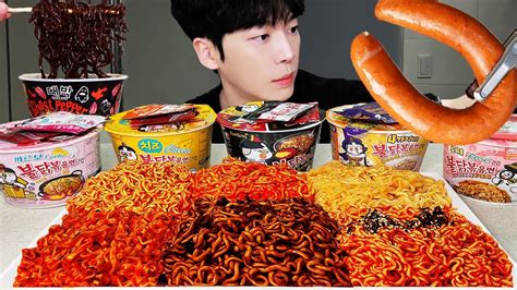 Asmr Mukbang 직접 만든 불닭볶음면 먹방 And 레시피 Fire Noodles Challengeeating Youtube