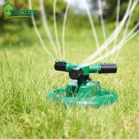 360 Degree Rotary Garden Water Sprinkler Lawn Irrigation Sprinklers Circular Sprayer Three Arm