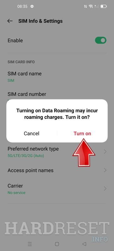 Cómo activar y desactivar la itinerancia de datos en OPPO A11s