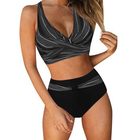 Mncekfod Bathing Suit For Women Bikini High Waisted Bikini Sexy Push Up Two Piece Swimsuits