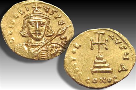 Byzantine Empire Av Gold Solidus A D Tiberius Iii Apsimar