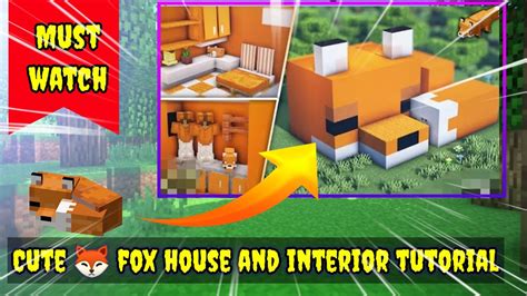 Minecraft Easy Build Tutorial Cute Fox House And Interior Youtube