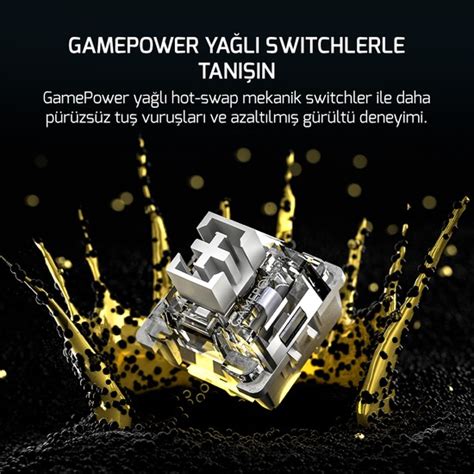 Gamepower Gasket Elite x Rgb Wireless bluetooth kablolu Mekanik Hot Swap Yağlı Switch Gasket Gaming