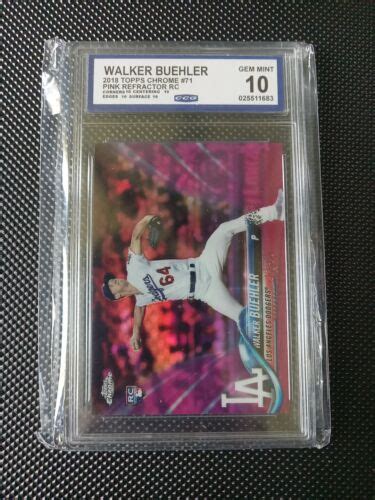 Topps Chrome Pink Refractor Walker Buehler Rc For Sale