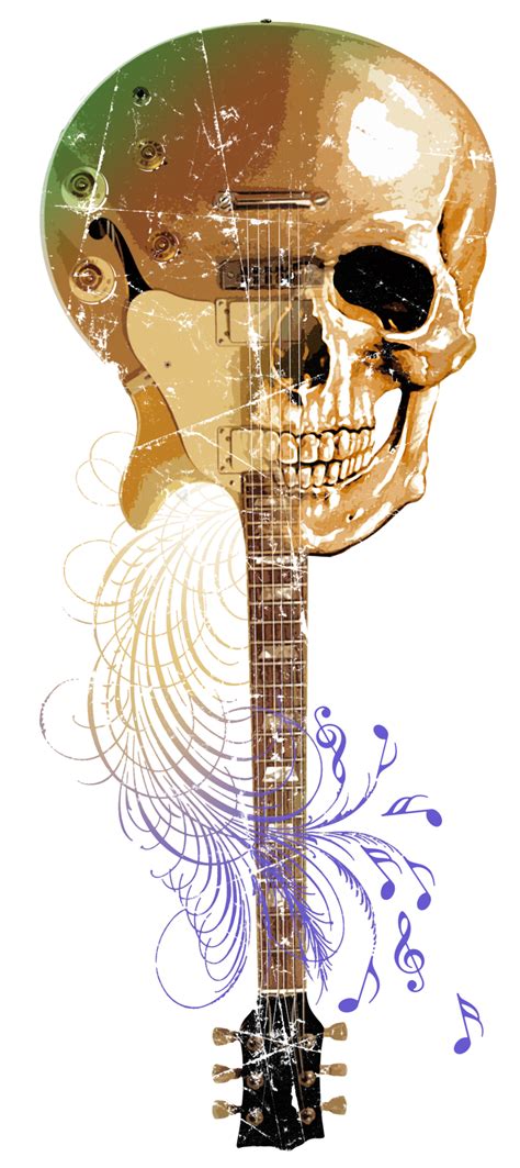 Skull Rock Guitar By Dis Obey On Deviantart