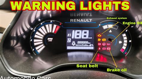 Renault Kiger Dashboard Warning Lights Youtube