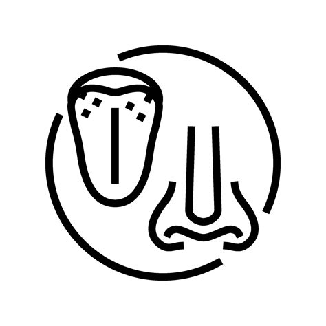 changes taste smell disease symptom line icon vector illustration