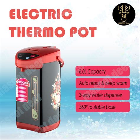 Liter Thermo Pot Thermos Hot Water Dispenser Thermo Flask Pemanas Air Shopee Malaysia