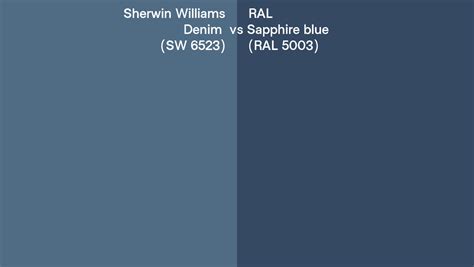 Sherwin Williams Denim Sw 6523 Vs Ral Sapphire Blue Ral 5003 Side