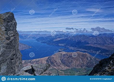 Jezioro Wakatipu I Queenstown W Nowej Zelandii Obraz Stock Obraz