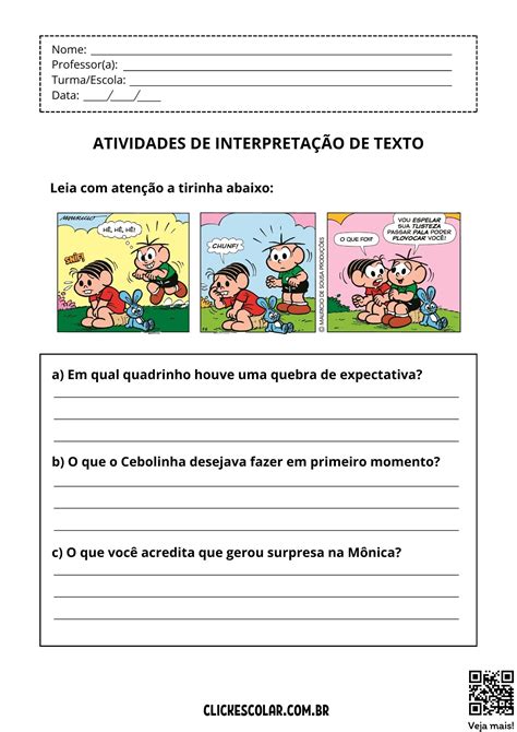 Atividades de Interpretação de texto para 6º ano