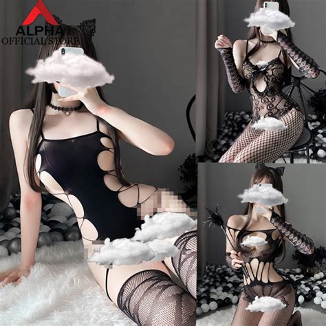 Women Open Crotch Fishnet Bodysuit Lace Jumpsuit Sexy Erotic Lingerie Temptation Sleepwear