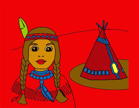 Dibujo De India Y Tepee Pintado Por Amalia En El Día 01 10