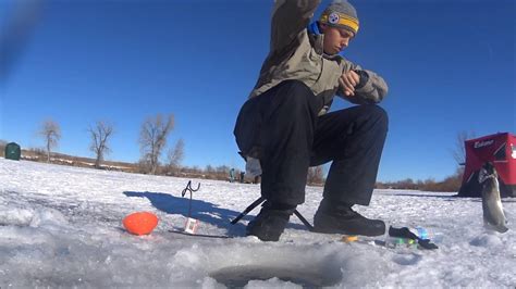 Ice Fishing 1 Mallard Pond Stvrain Colorado First Trip Of The Year